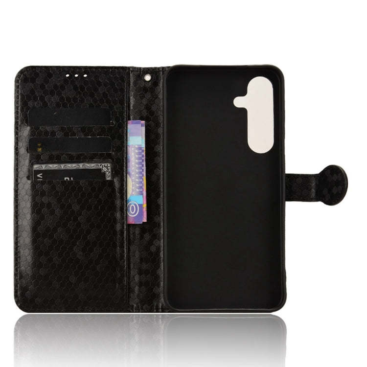 For Samsung Galaxy S24 5G Honeycomb Dot Texture Leather Phone Case(Black)