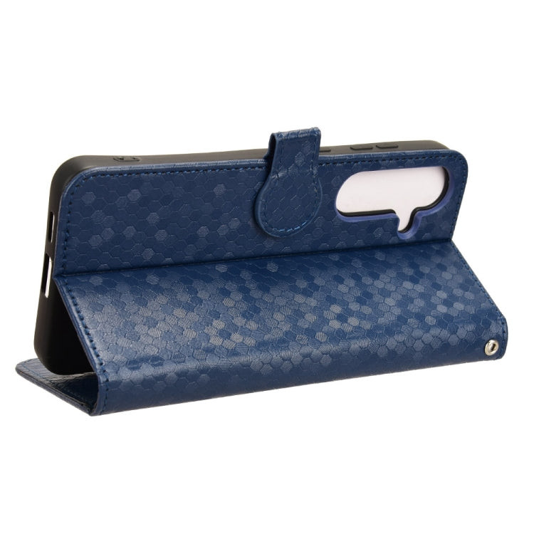 For Samsung Galaxy S24 5G Honeycomb Dot Texture Leather Phone Case(Blue)