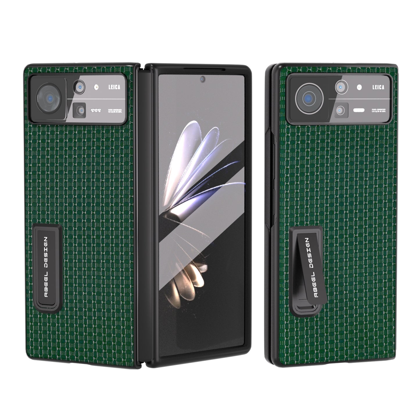 For Xiaomi Mix Fold 2 Integrated Genuine Leather Luxury Series Phone Case with Holder(Night Green)