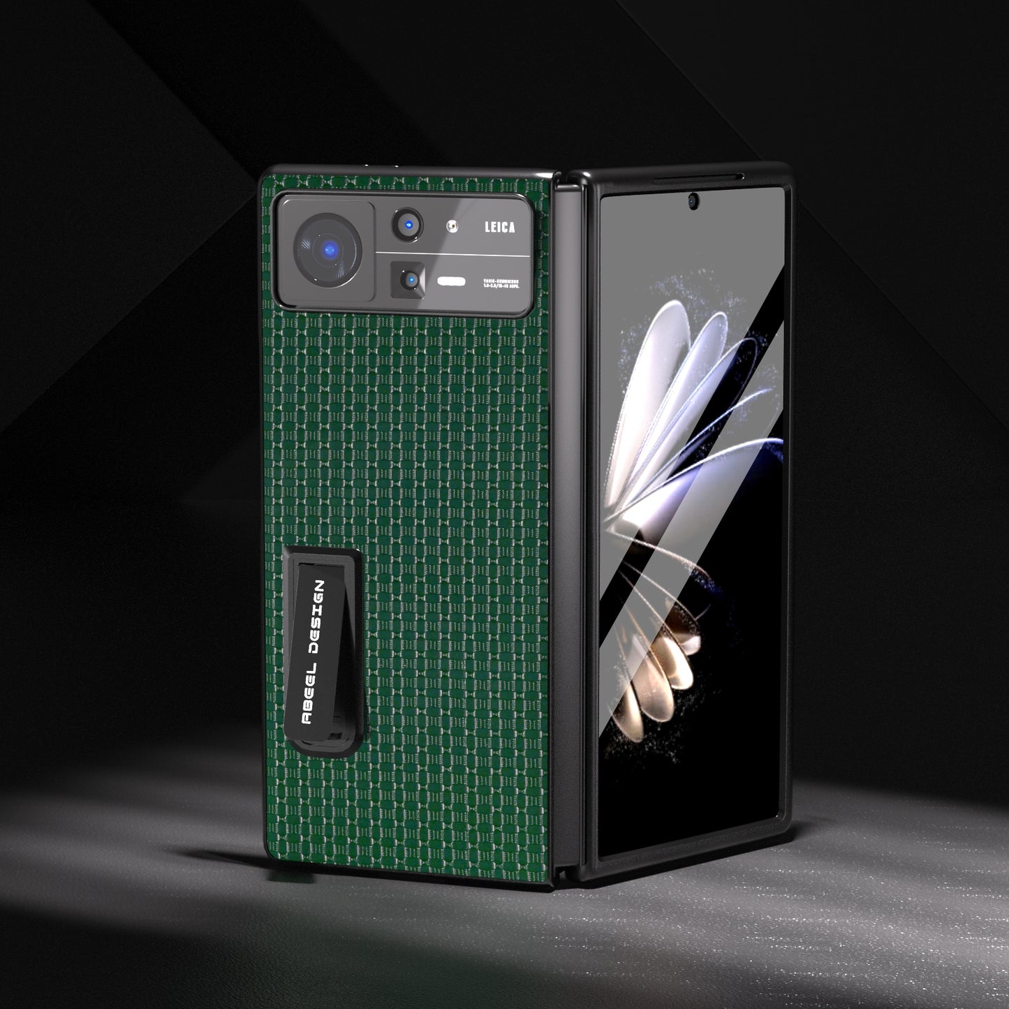 For Xiaomi Mix Fold 2 Integrated Genuine Leather Luxury Series Phone Case with Holder(Night Green)