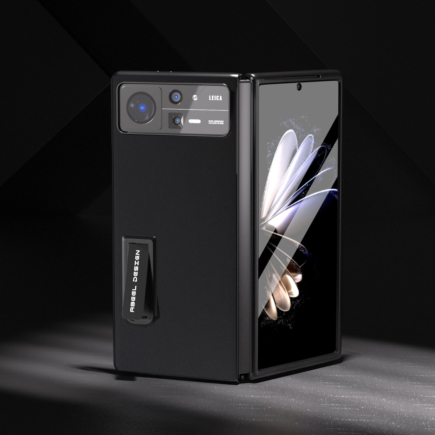 For Xiaomi Mix Fold 2 Integrated Genuine Silky Soft ABEEL Black Edge Phone Case with Holder(Black)