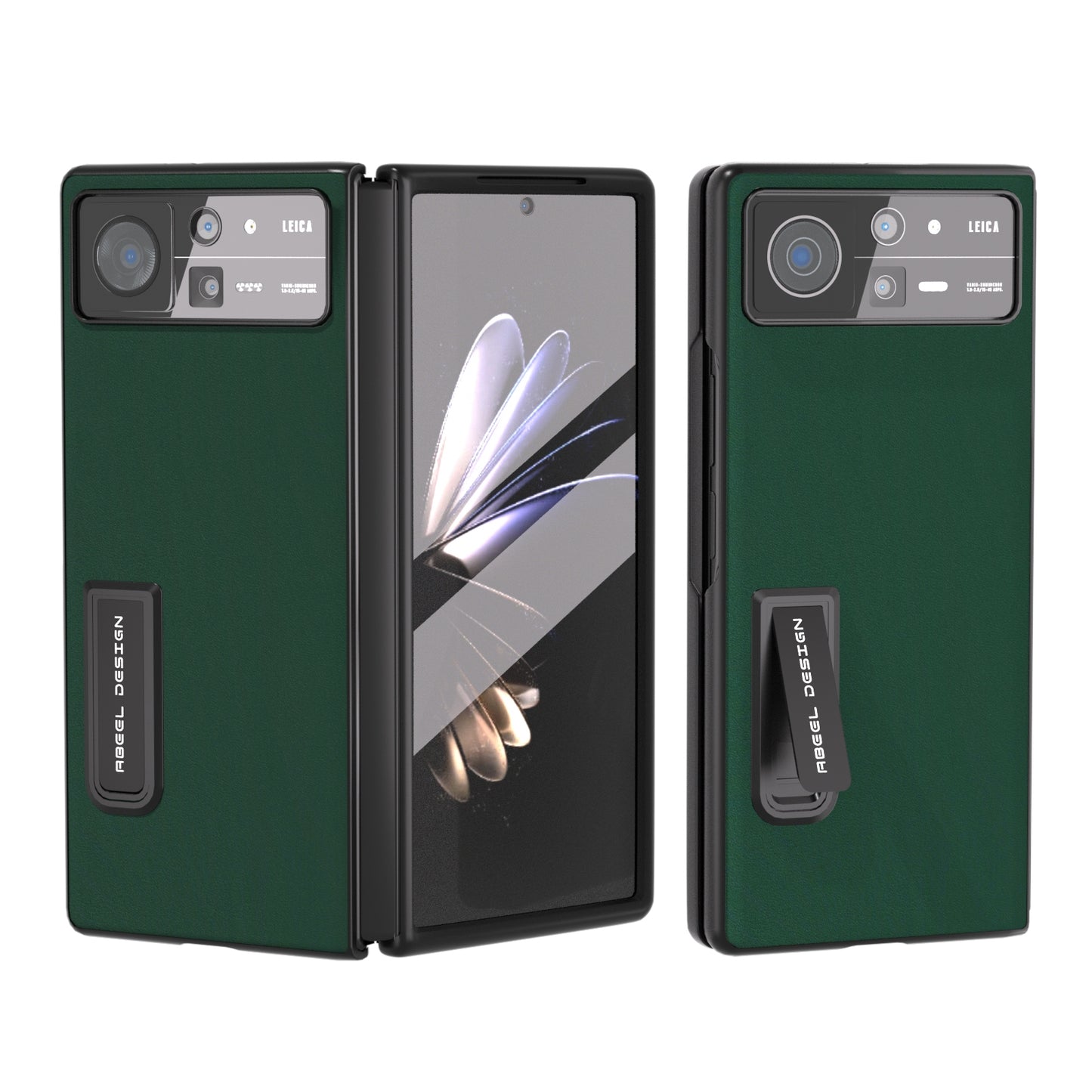 For Xiaomi Mix Fold 2 Integrated Genuine Silky Soft ABEEL Black Edge Phone Case with Holder(Green)