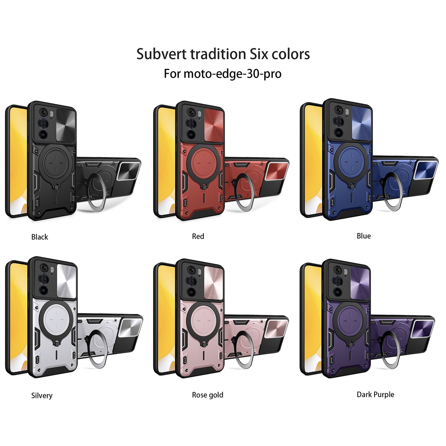 For Motorola Edge 30 Pro CD Texture Sliding Camshield Magnetic Holder Phone Case(Blue)