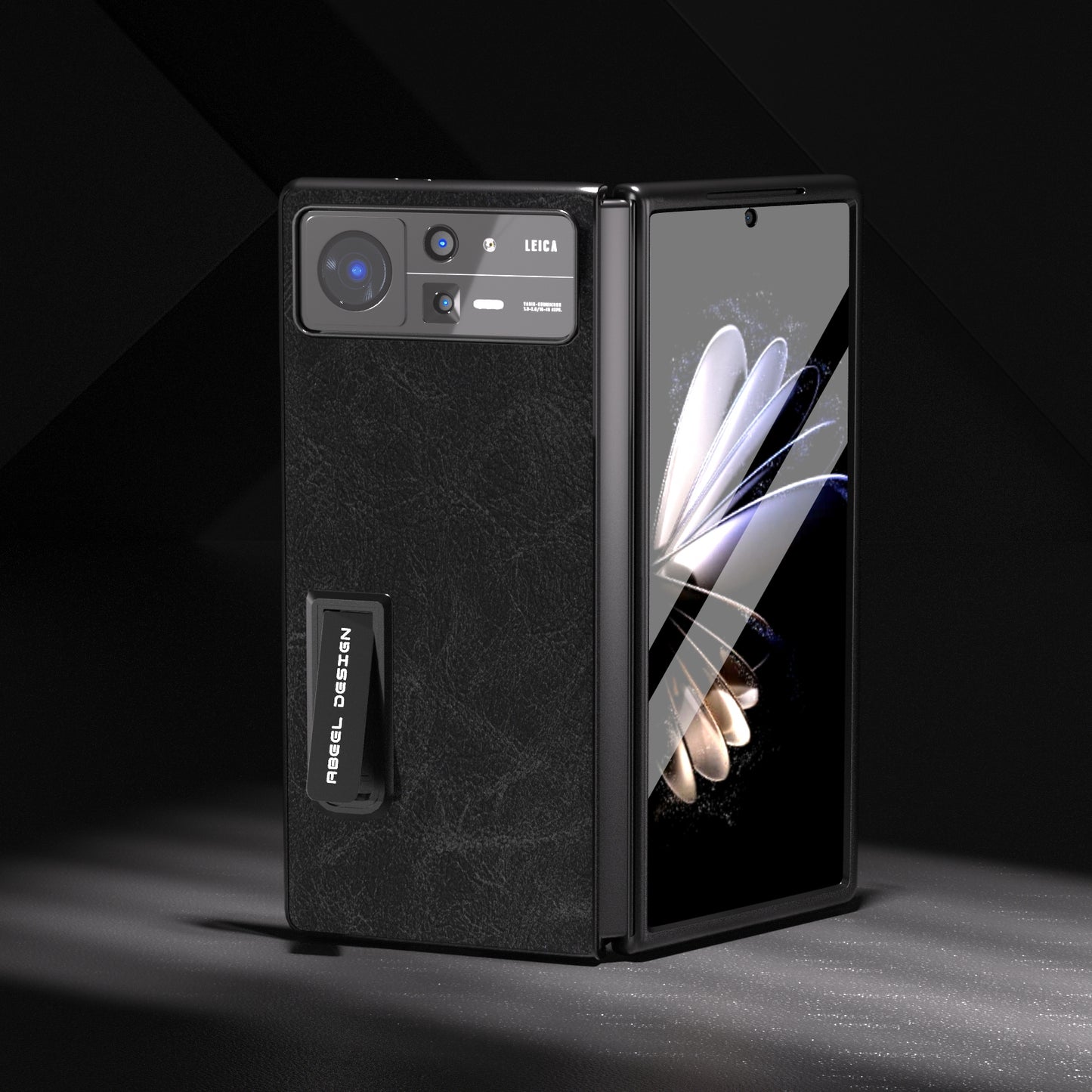 For Xiaomi Mix Fold 2 Integrated Dream Litchi Texture PU Phone Case with Holder(Black)