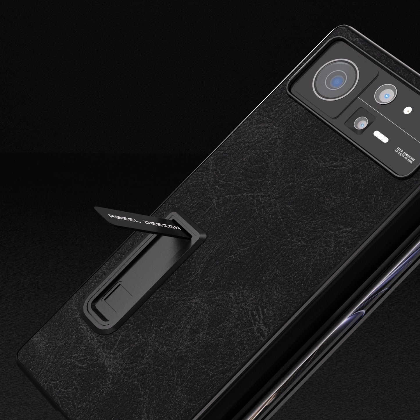 For Xiaomi Mix Fold 2 Integrated Dream Litchi Texture PU Phone Case with Holder(Black)