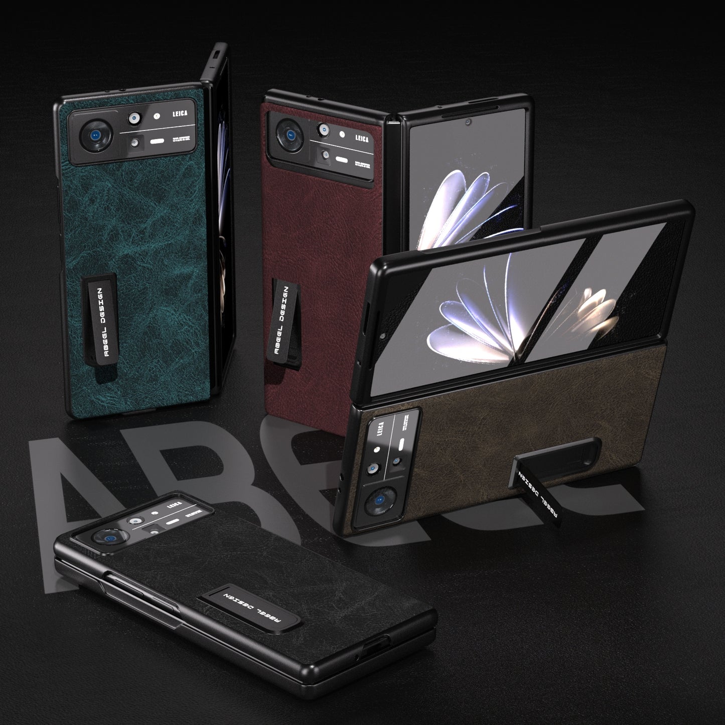 For Xiaomi Mix Fold 2 Integrated Dream Litchi Texture PU Phone Case with Holder(Black)