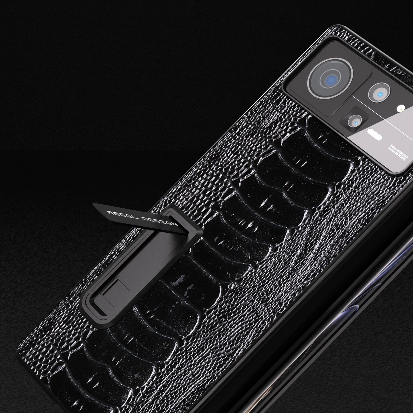 For Xiaomi Mix Fold 2 Integrated  Genuine Leather Weilai Series Phone Case with Holder(Black)