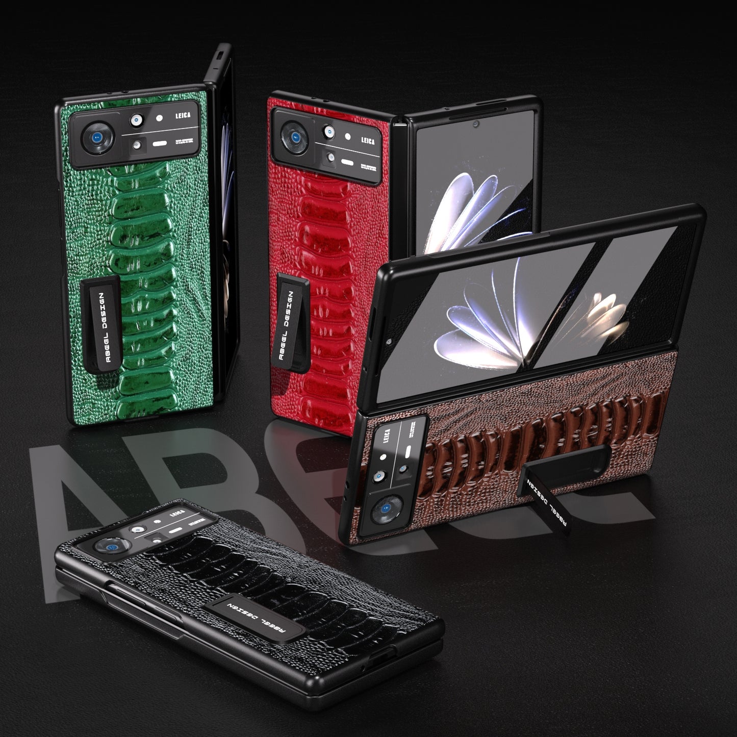 For Xiaomi Mix Fold 2 Integrated  Genuine Leather Weilai Series Phone Case with Holder(Black)