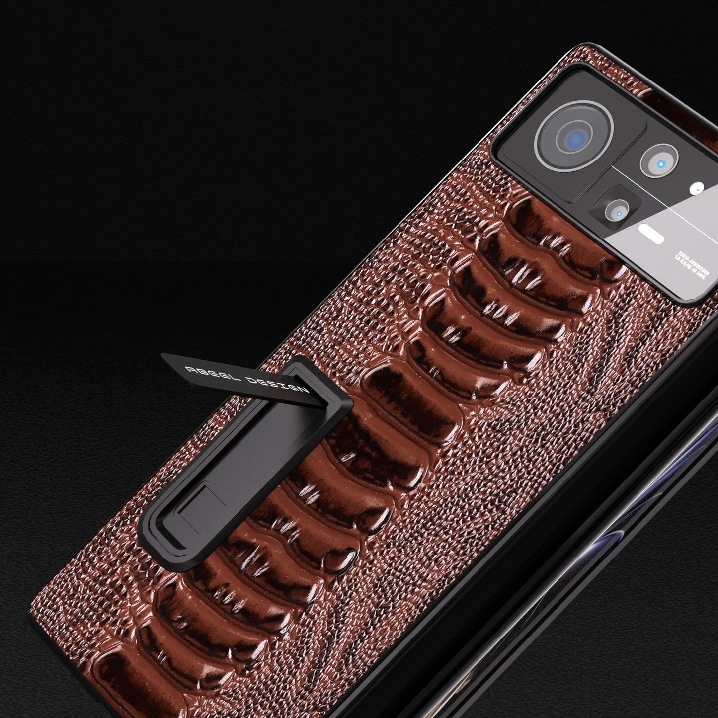For Xiaomi Mix Fold 2 Integrated  Genuine Leather Weilai Series Phone Case with Holder(Coffee)