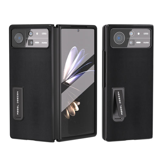 For Xiaomi Mix Fold 2 Integrated Genuine Leather Xiaoya Series Phone Case with Holder(Black)
