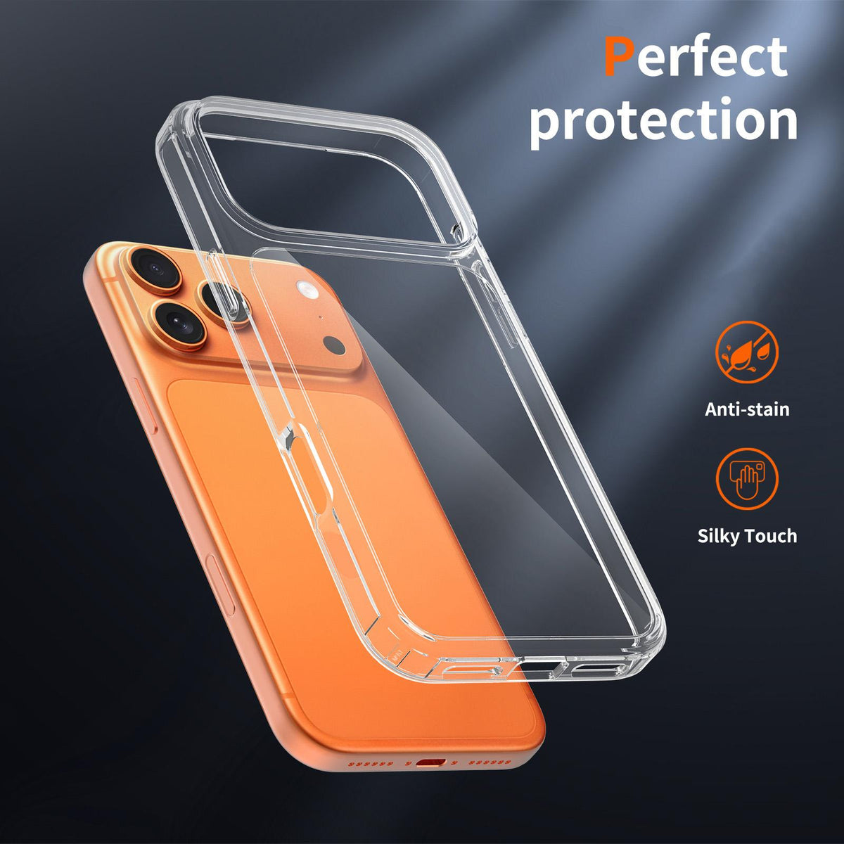 Compatible with iPhone 18 Pro Max Scratchproof Acrylic 1.5mm Phone Case - Transparent