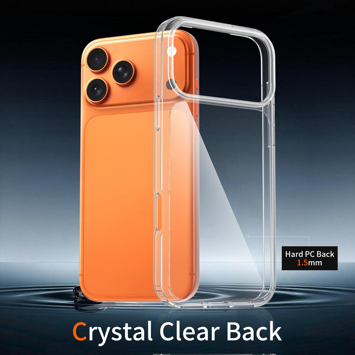 Compatible with iPhone 18 Pro Max Scratchproof Acrylic 1.5mm Phone Case - Black