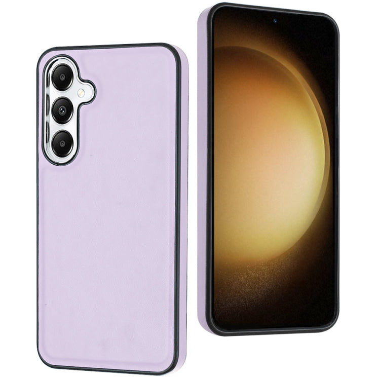 For Samsung Galaxy S24 5G Leather Texture Full Coverage Phone Case(Purple)
