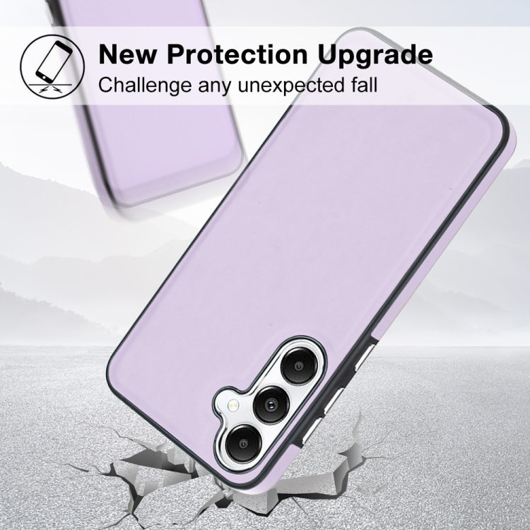 For Samsung Galaxy S24 5G Leather Texture Full Coverage Phone Case(Purple)