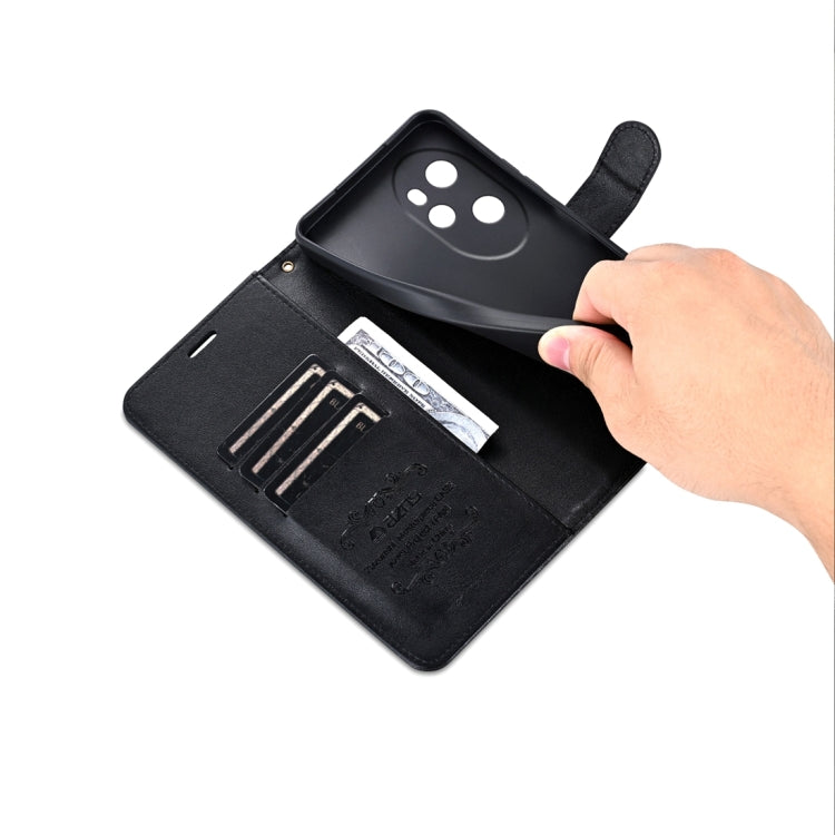 For Honor 100 Pro AZNS Sheepskin Texture Flip Leather Phone Case(Black)