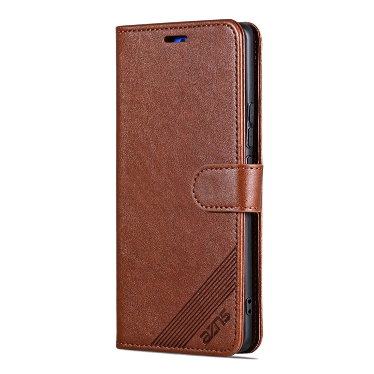 For Honor 100 AZNS Sheepskin Texture Flip Leather Phone Case(Brown)