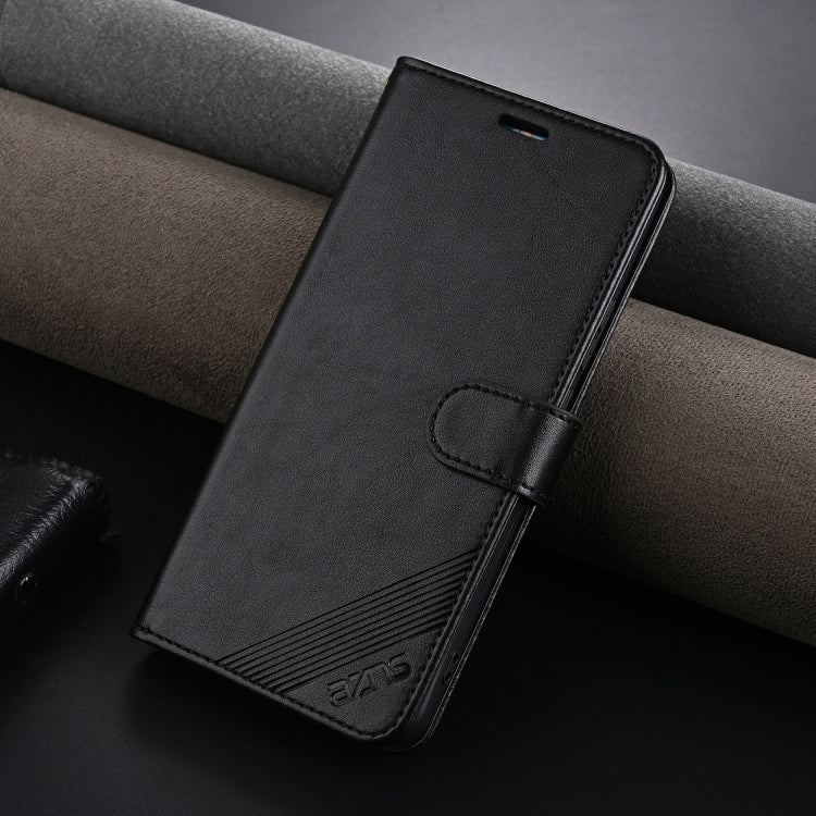For Honor Magic6 AZNS Sheepskin Texture Flip Leather Phone Case(Black)