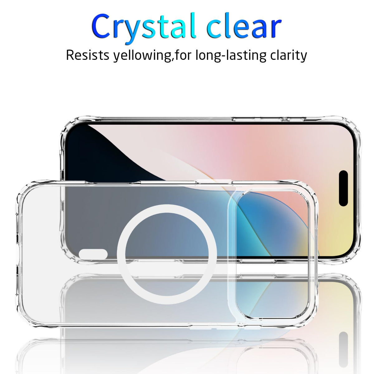 Compatible with iPhone 18 Pro Max Four Corner Airbags MagSafe Magnetic Phone Case - Transparent