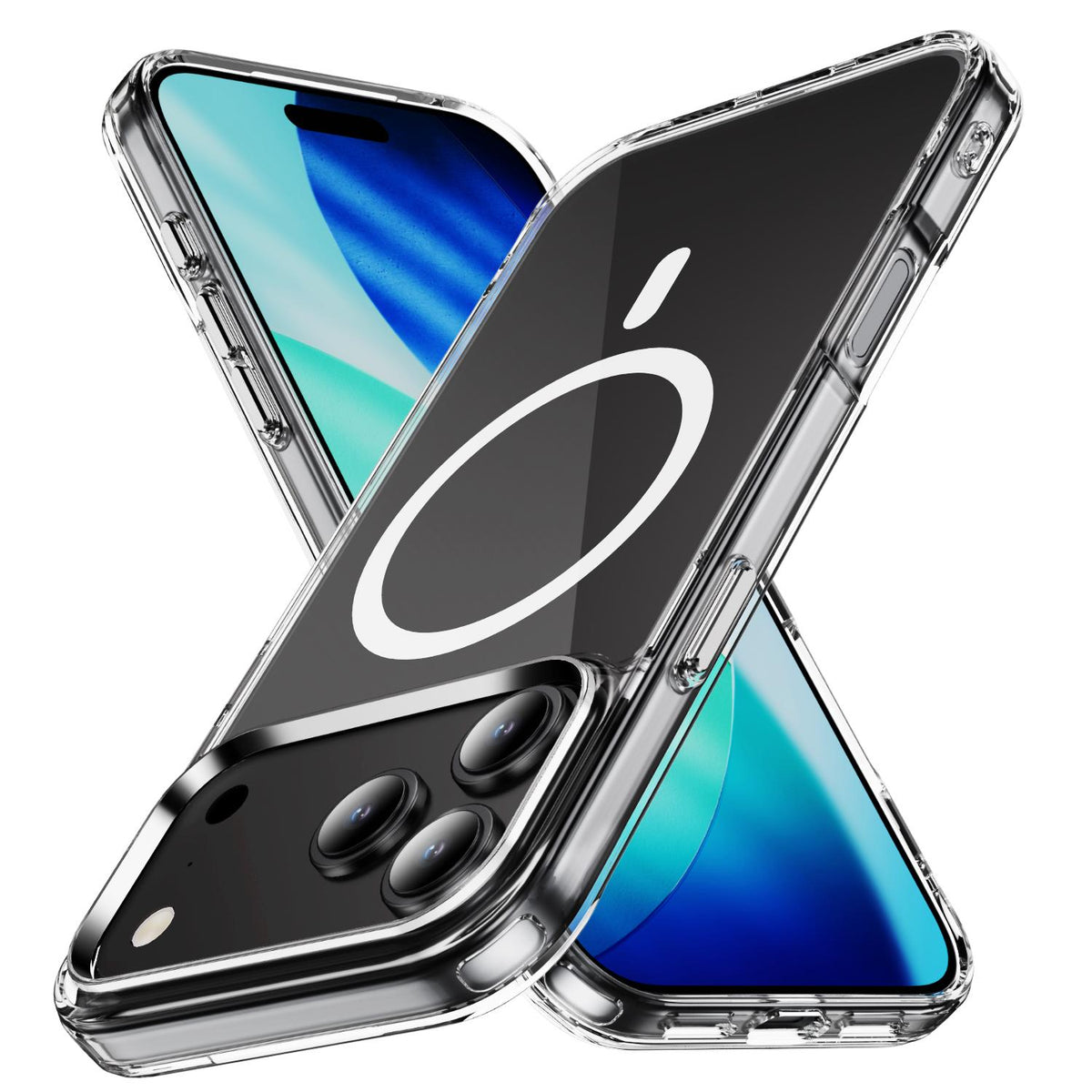 Compatible with iPhone 18 Pro Max MagSafe Clear Acrylic PC +TPU Phone Case - Transparent