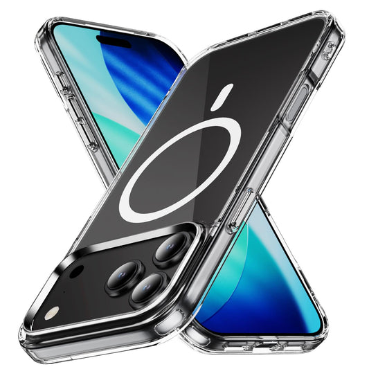 Compatible with iPhone 18 Pro Max MagSafe Clear Acrylic PC +TPU Phone Case - Transparent