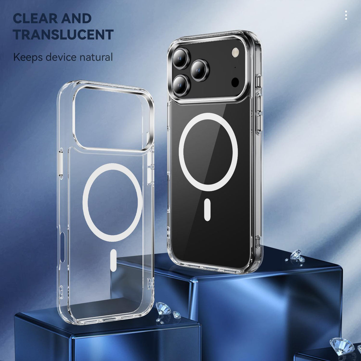 Compatible with iPhone 18 Pro Max MagSafe Clear Acrylic PC +TPU Phone Case - Transparent
