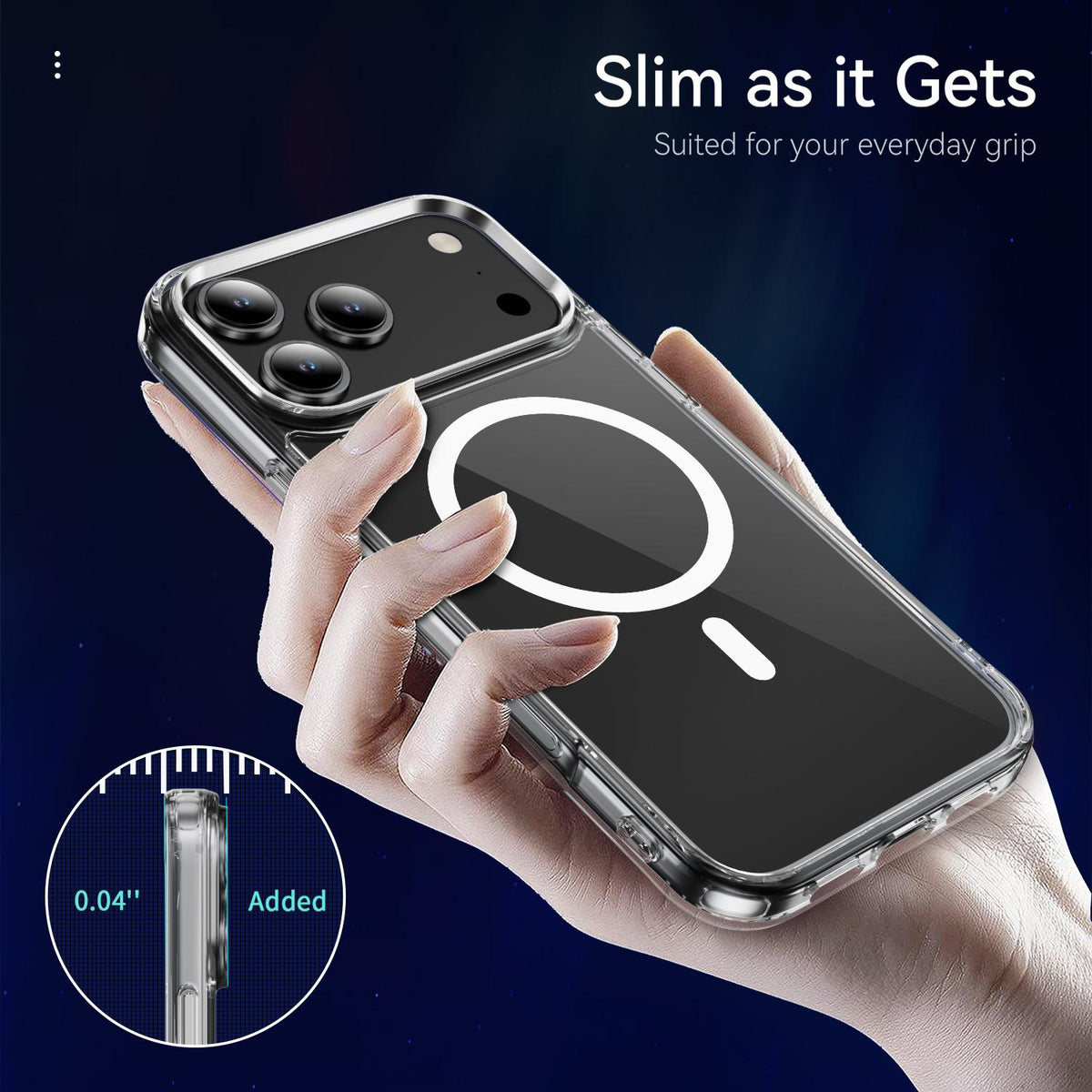 Compatible with iPhone 18 Pro Max MagSafe Clear Acrylic PC +TPU Phone Case - Transparent