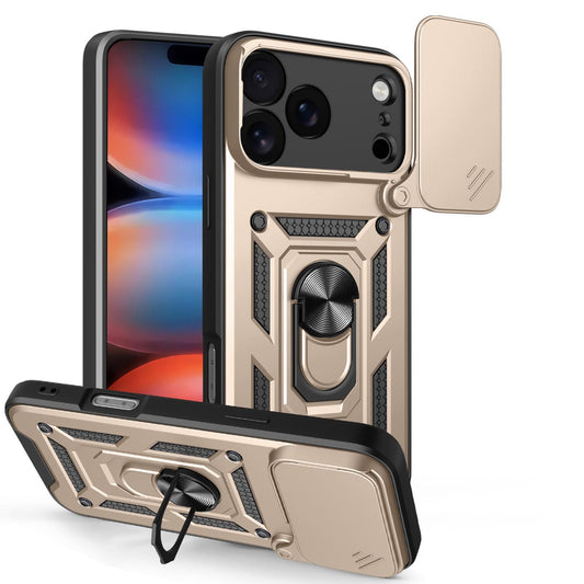 Compatible with iPhone 18 Pro Max Sliding Camera Cover Design TPU+PC Phone Case - Gold