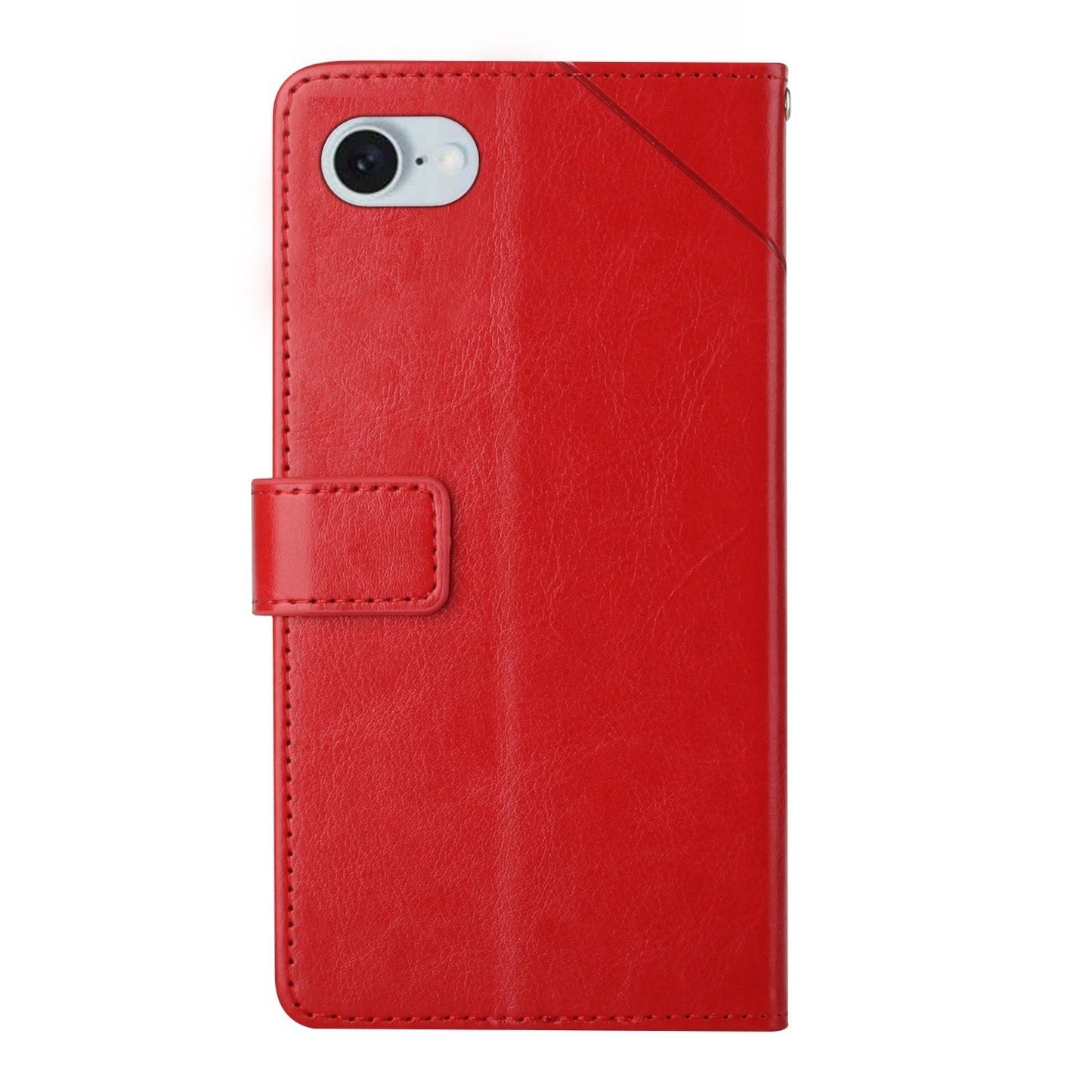 For iPhone 16e HT01 Y-shaped Pattern Flip Leather Phone Case(Red)