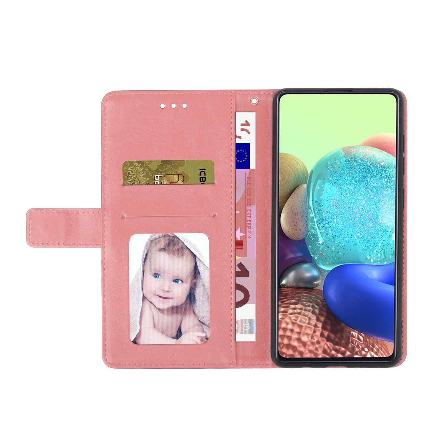 For iPhone 16e HT01 Y-shaped Pattern Flip Leather Phone Case(Pink)