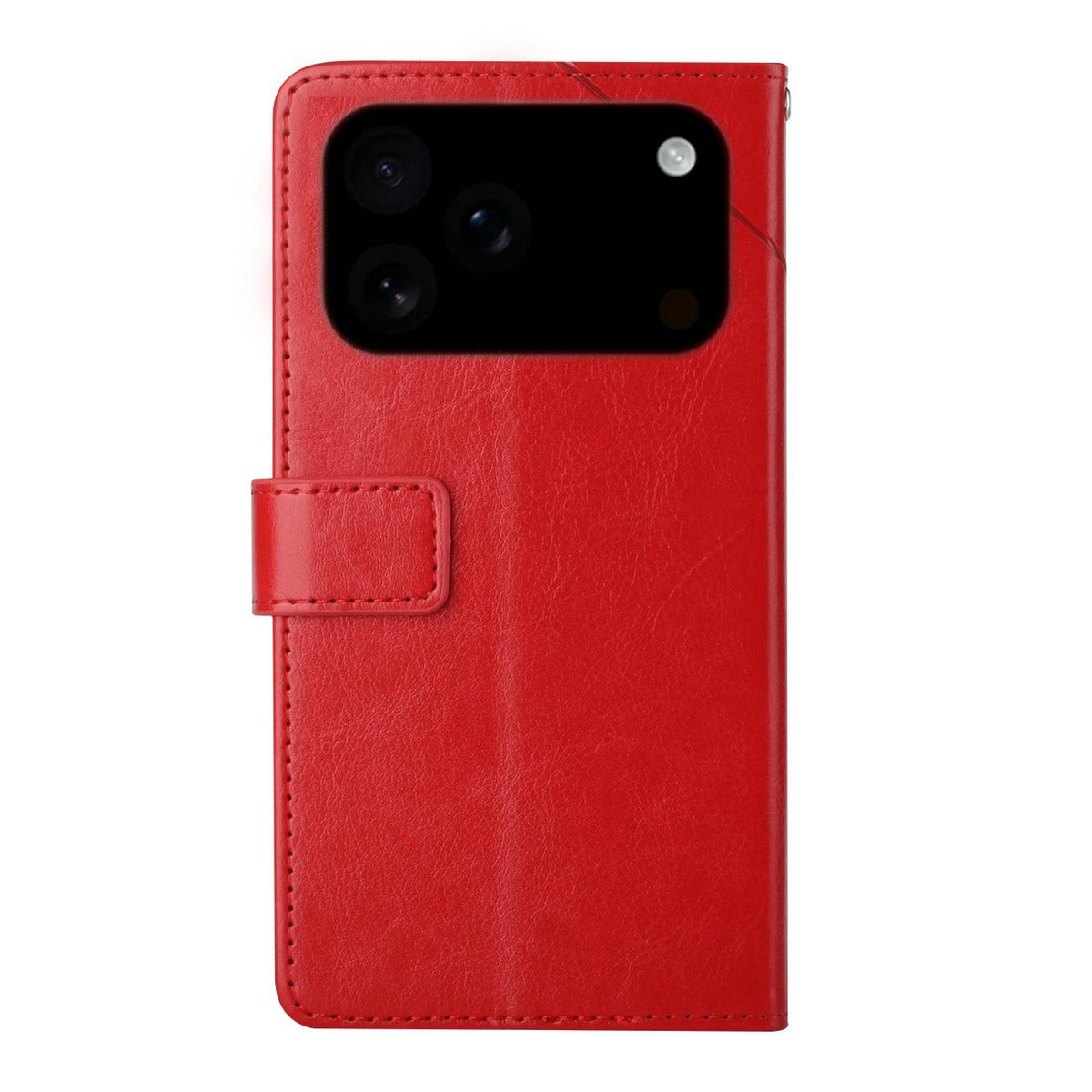 Compatible with iPhone 18 Pro Max & 17 Pro Max HT01 Y-shaped Pattern Flip Leather Phone Case - Red