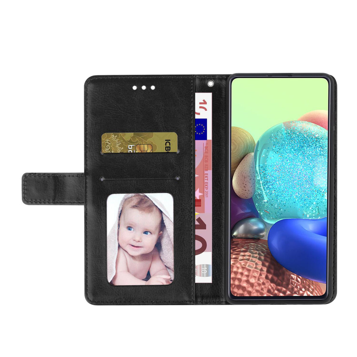 Compatible with iPhone 18 Pro Max & 17 Pro Max HT01 Y-shaped Pattern Flip Leather Phone Case - Black
