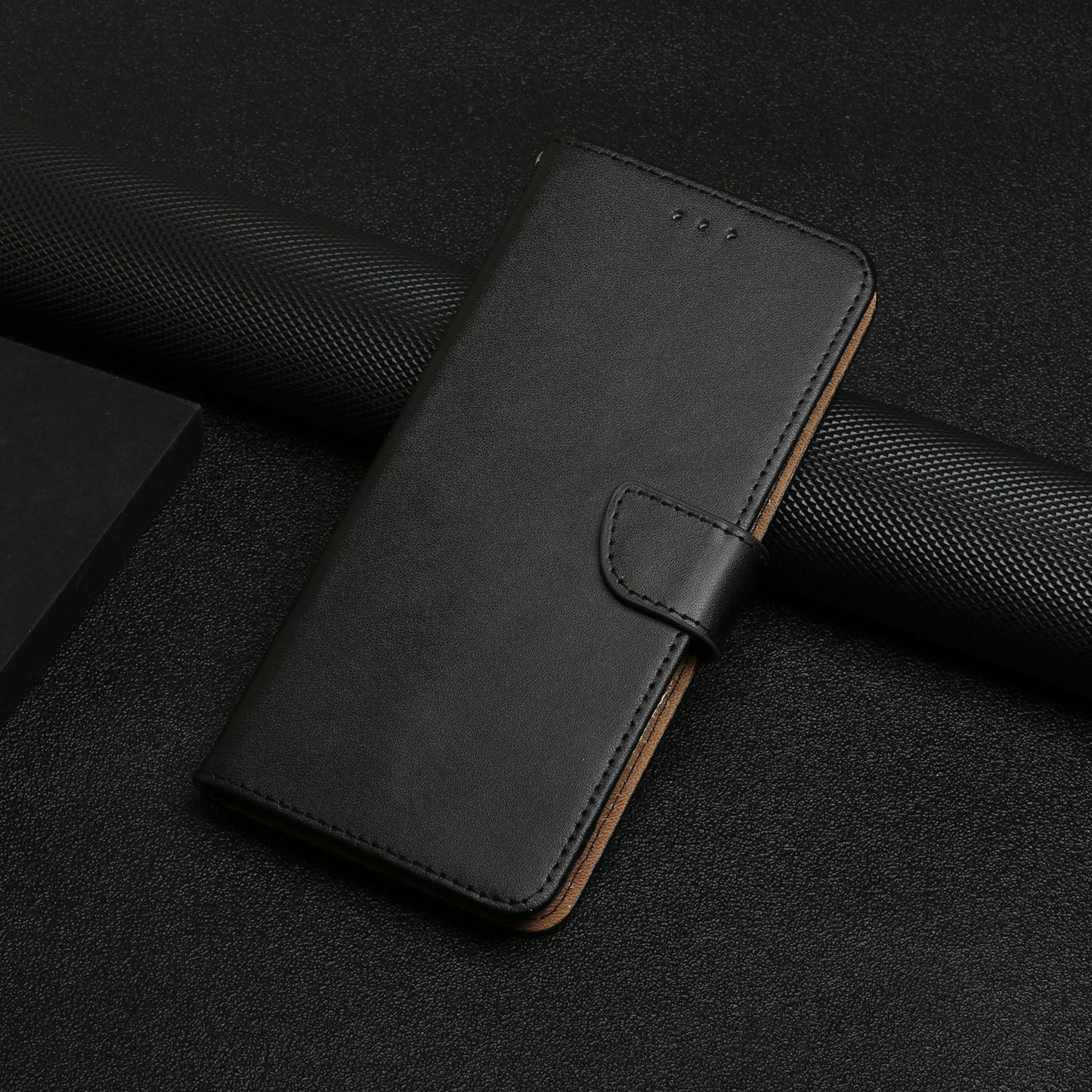 For iPhone 16e Genuine Leather Fingerprint-proof Flip Phone Case(Black)