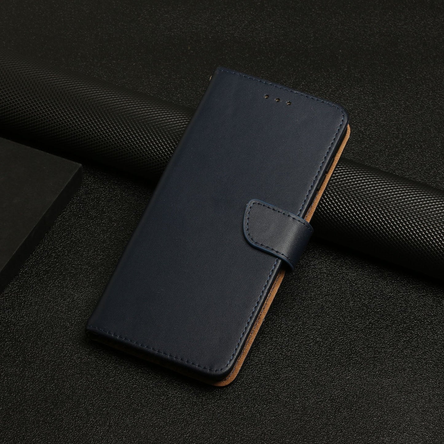 For iPhone 16e Genuine Leather Fingerprint-proof Flip Phone Case(Blue)