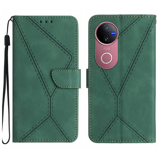 For vivo V50 5G Global Stitching Embossed Leather Phone Case(Green)