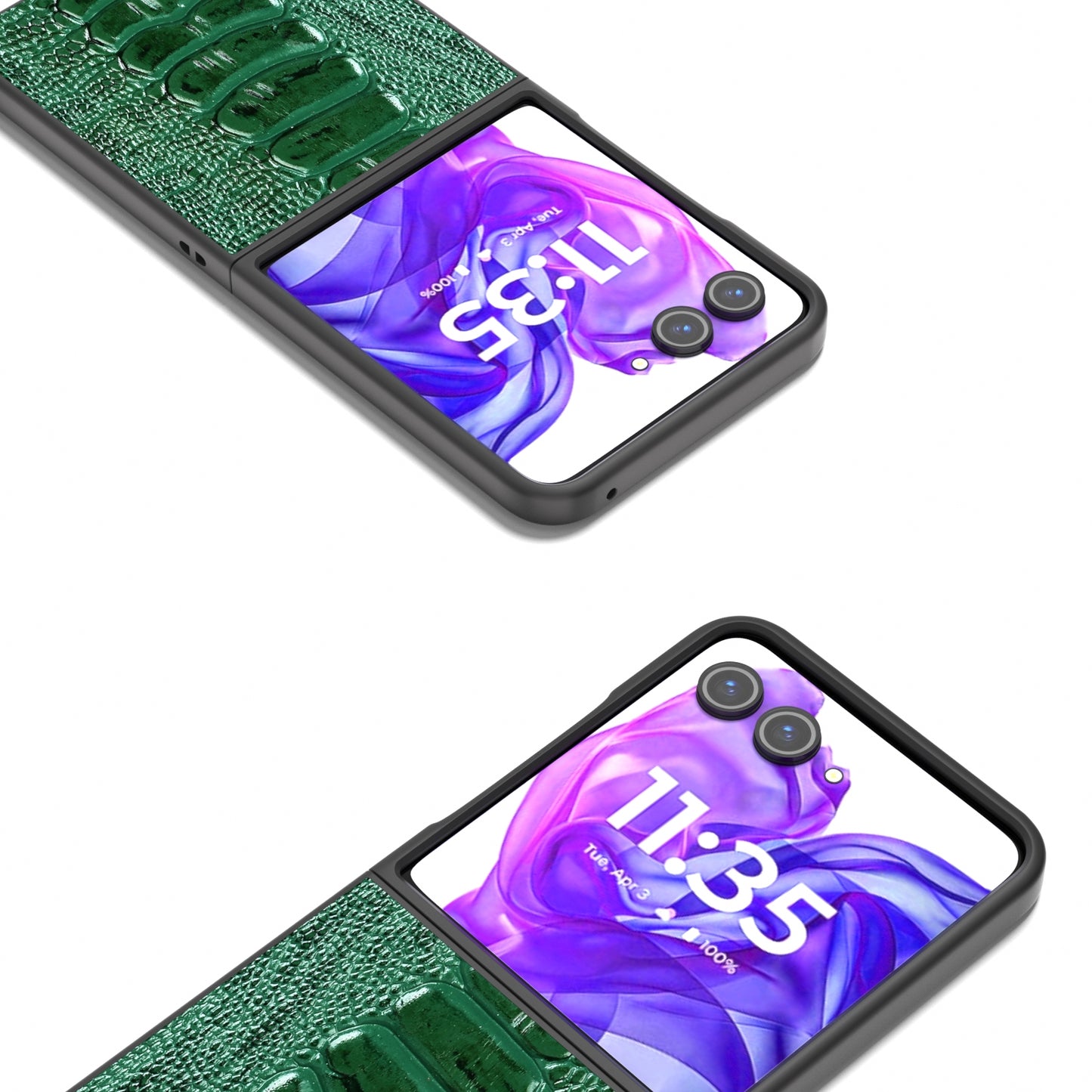 For Motorola Razr 50 Ultra ABEEL Genuine Leather Weilai Series Phone Case(Green)