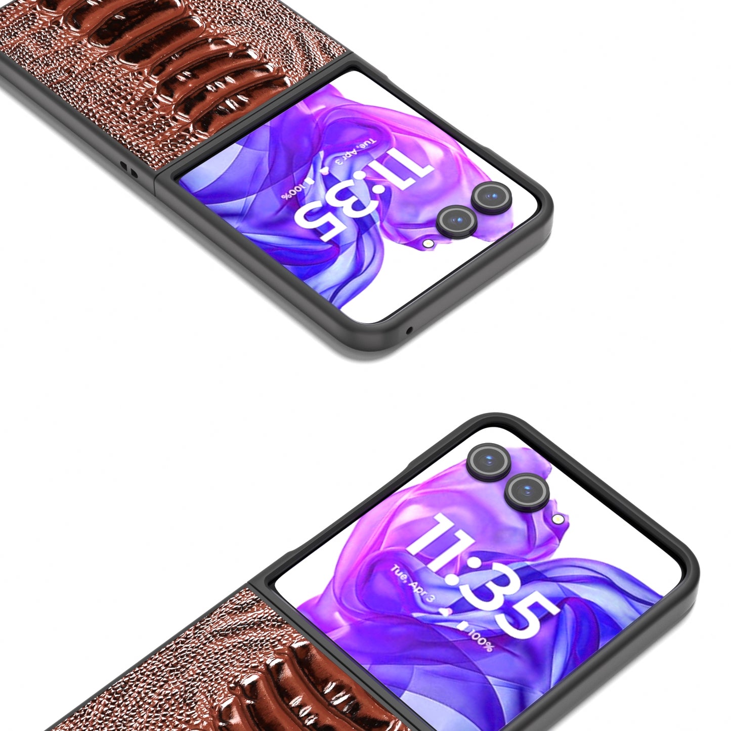 For Motorola Razr 50 Ultra ABEEL Genuine Leather Weilai Series Phone Case(Coffee)