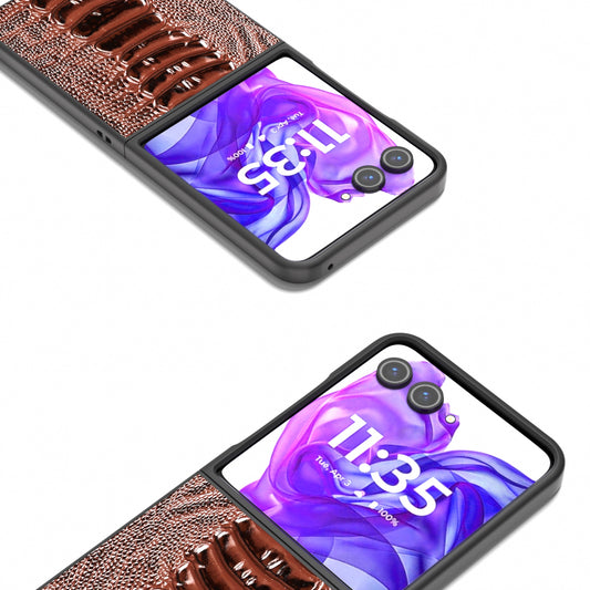 For Motorola Razr 50 Ultra ABEEL Genuine Leather Weilai Series Phone Case(Coffee)