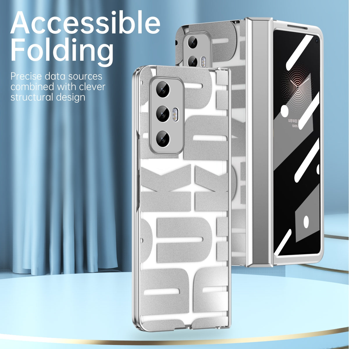 For Xiaomi Mi Mix Fold Integrated Electroplating Folding Phone Case with Hinge(Rose Gold)