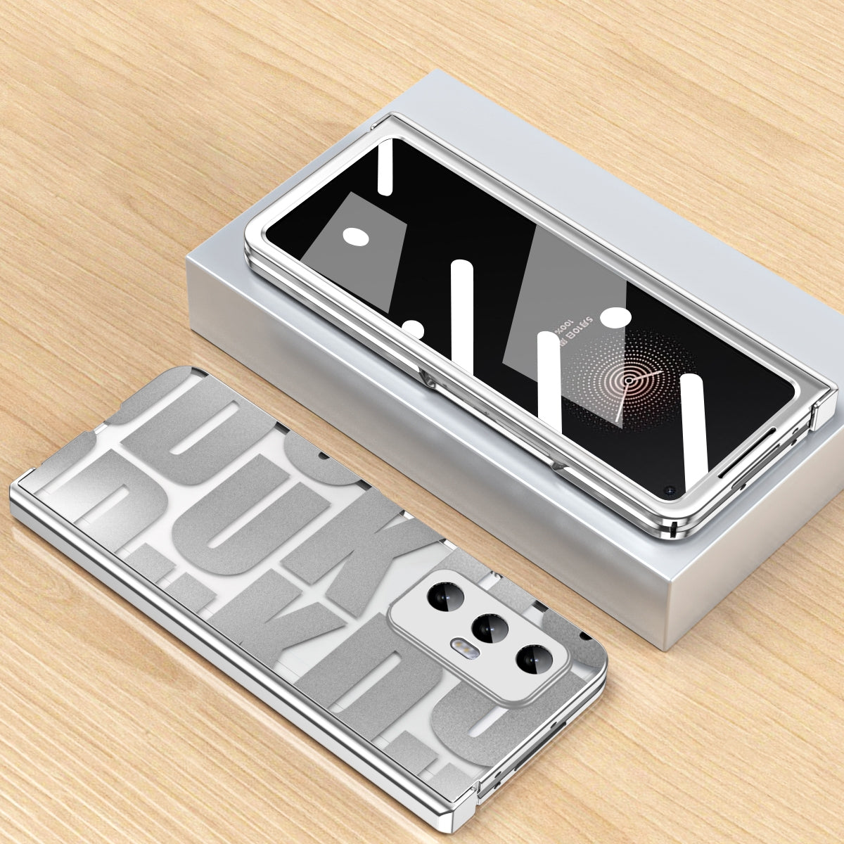 For Xiaomi Mi Mix Fold Integrated Electroplating Folding Phone Case with Hinge(Silver)