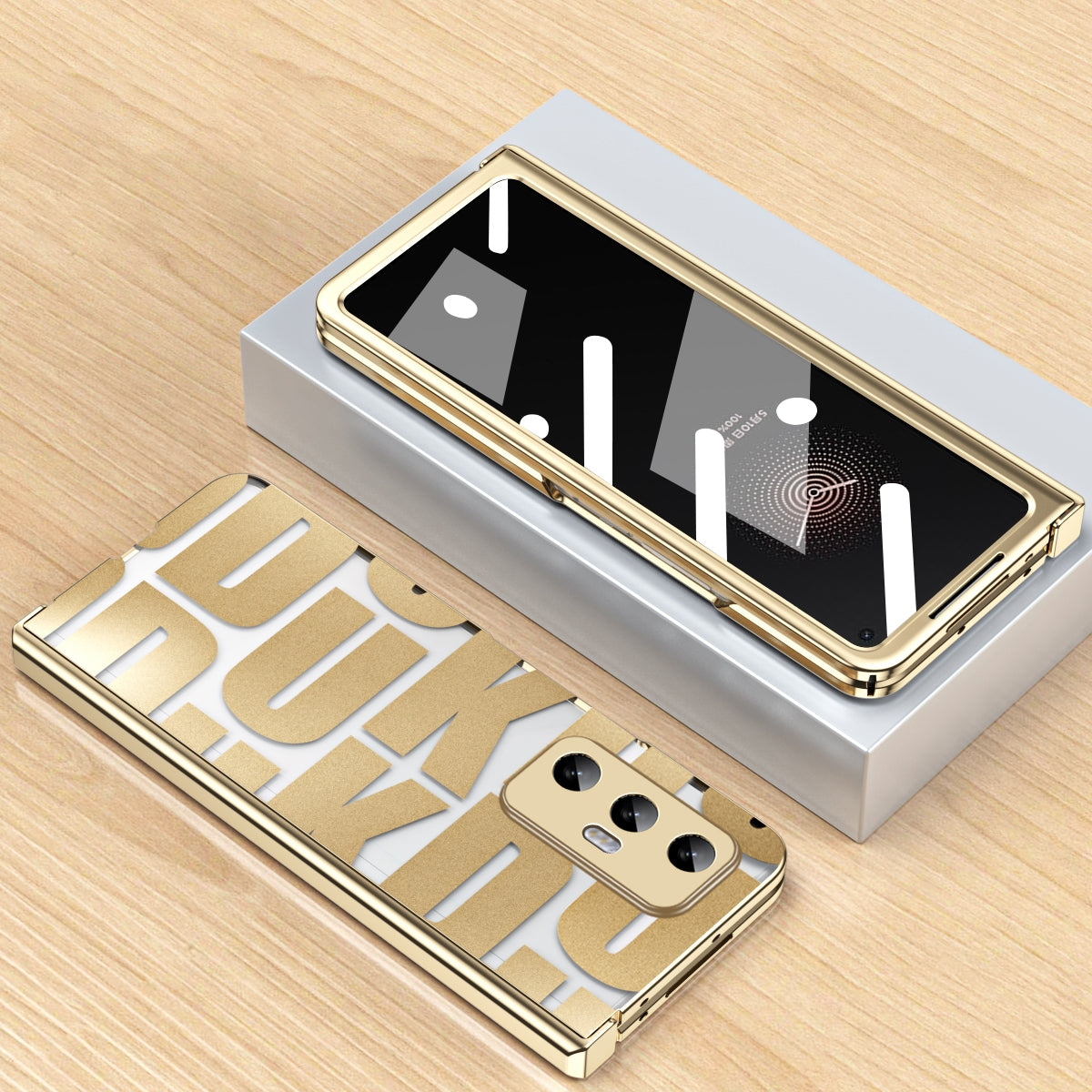 For Xiaomi Mi Mix Fold Integrated Electroplating Folding Phone Case with Hinge(Tyrant Gold)