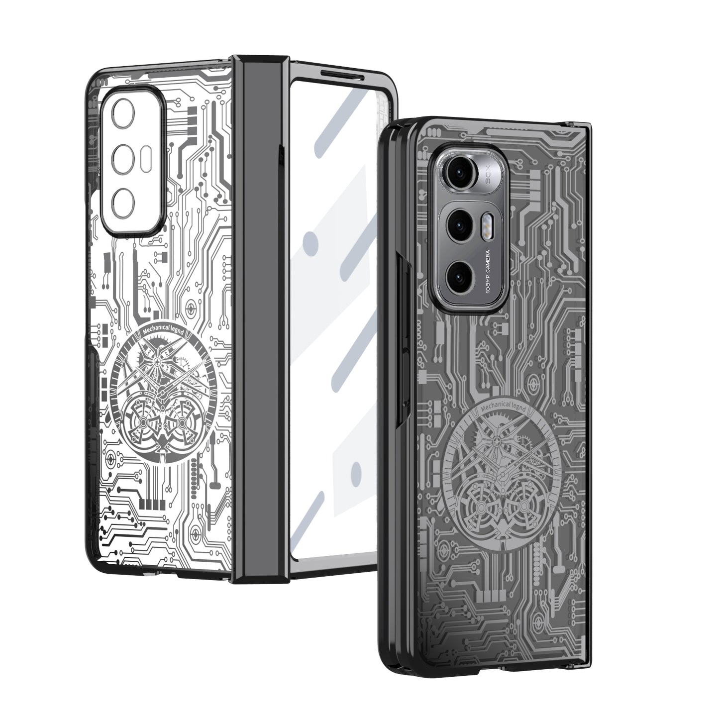 For Xiaomi Mi Mix Fold Mechanical Legend Integrated Electroplating All-inclusive Phone Case(Black)