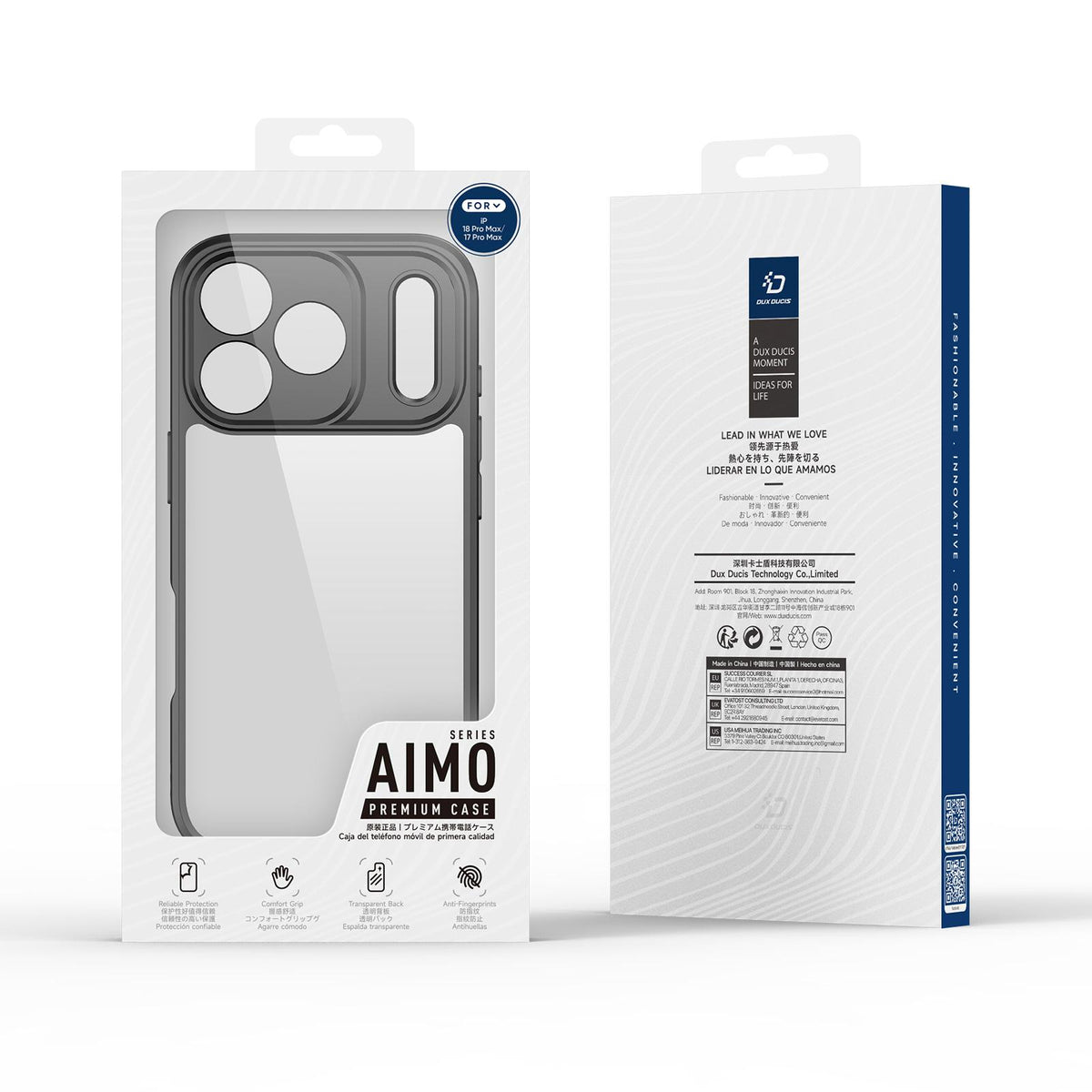Compatible with iPhone 18 Pro Max DUX DUCIS Aimo Series Frosted Feel Phone Case - Black