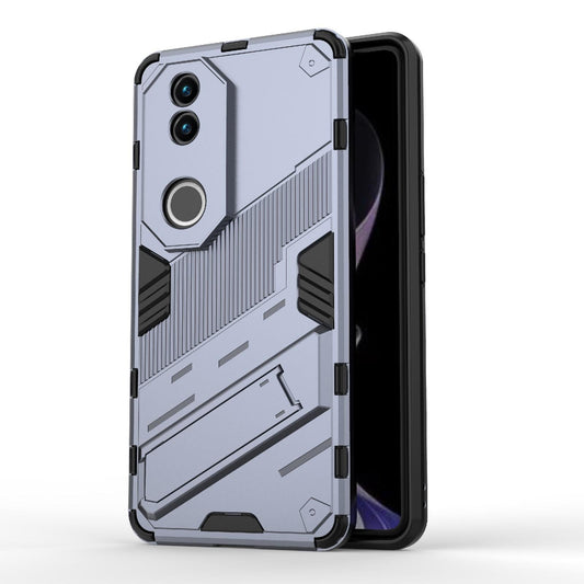For vivo V50 5G Global Punk Armor 2 in 1 PC + TPU Phone Case with Holder(Grey)