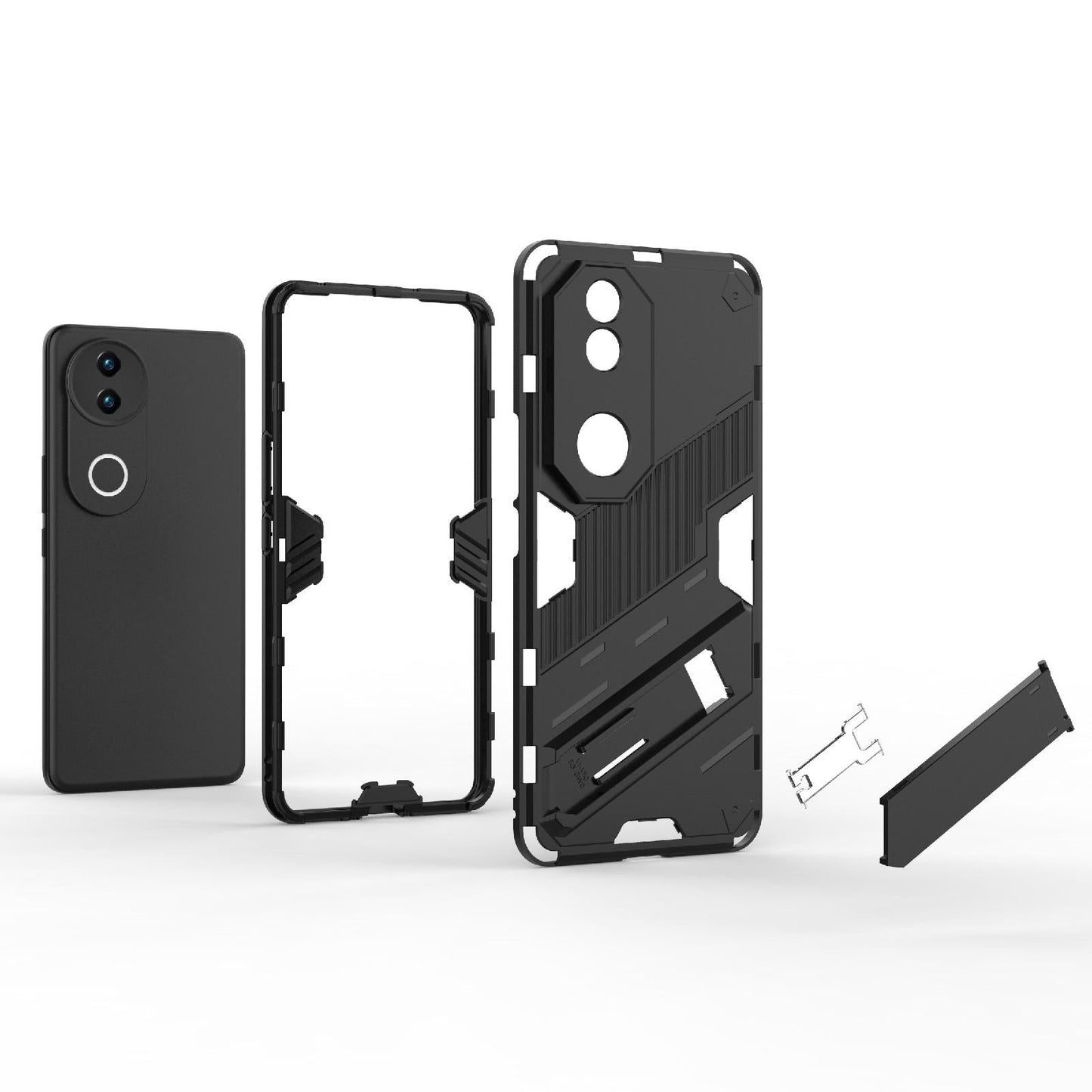 For vivo V50 5G Global Punk Armor 2 in 1 PC + TPU Phone Case with Holder(Green)