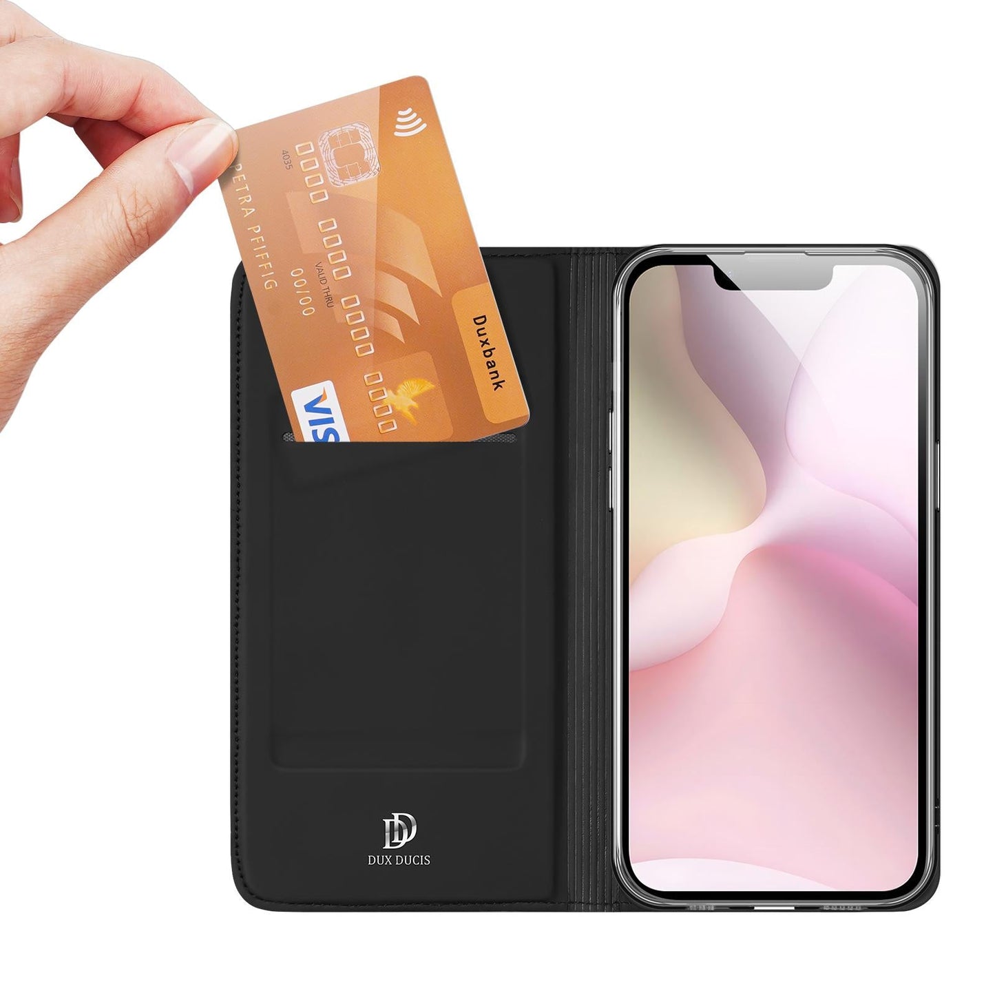 For iPhone 16e DUX DUCIS Skin Pro Series Flip Leather Phone Case(Black)