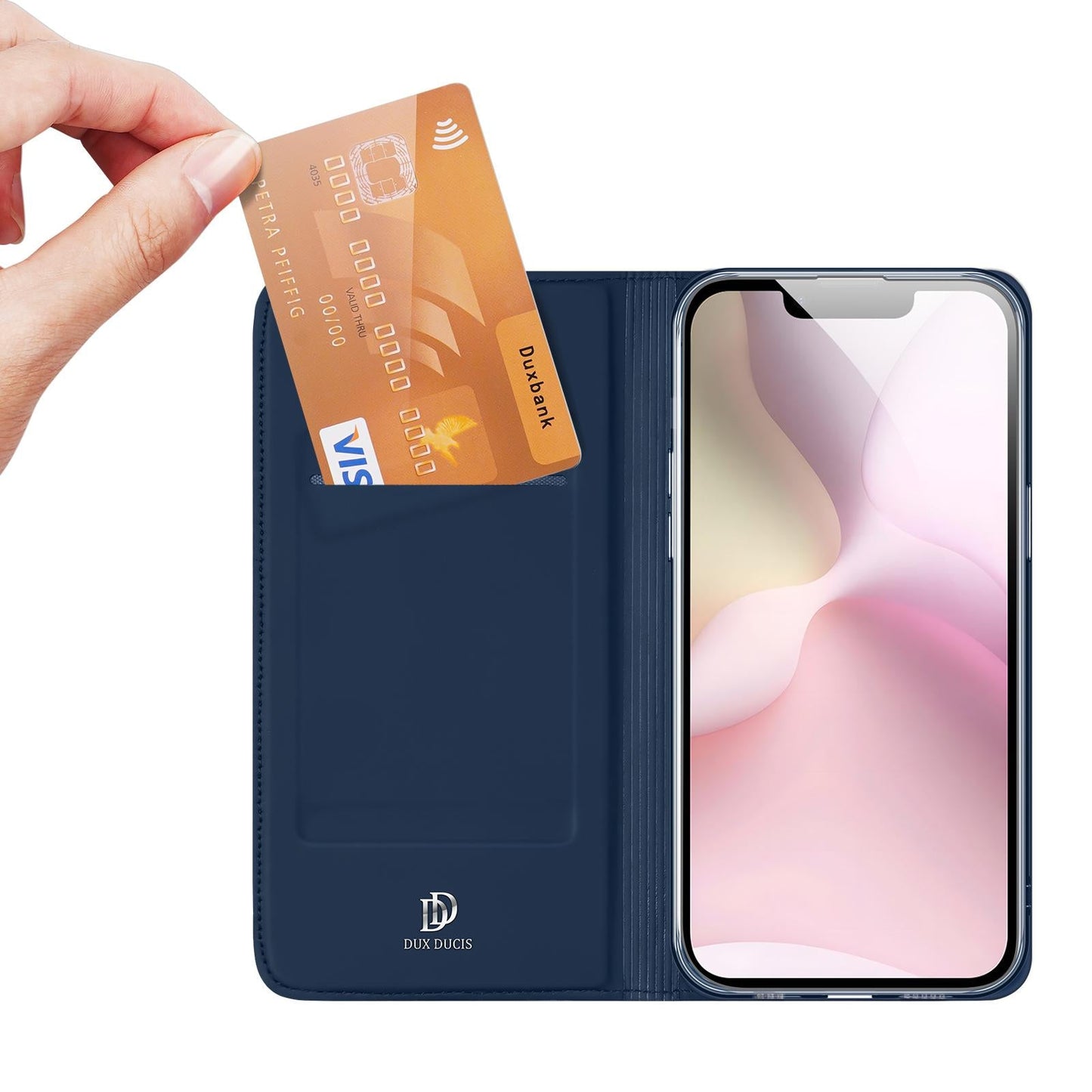 For iPhone 16e DUX DUCIS Skin Pro Series Flip Leather Phone Case(Blue)
