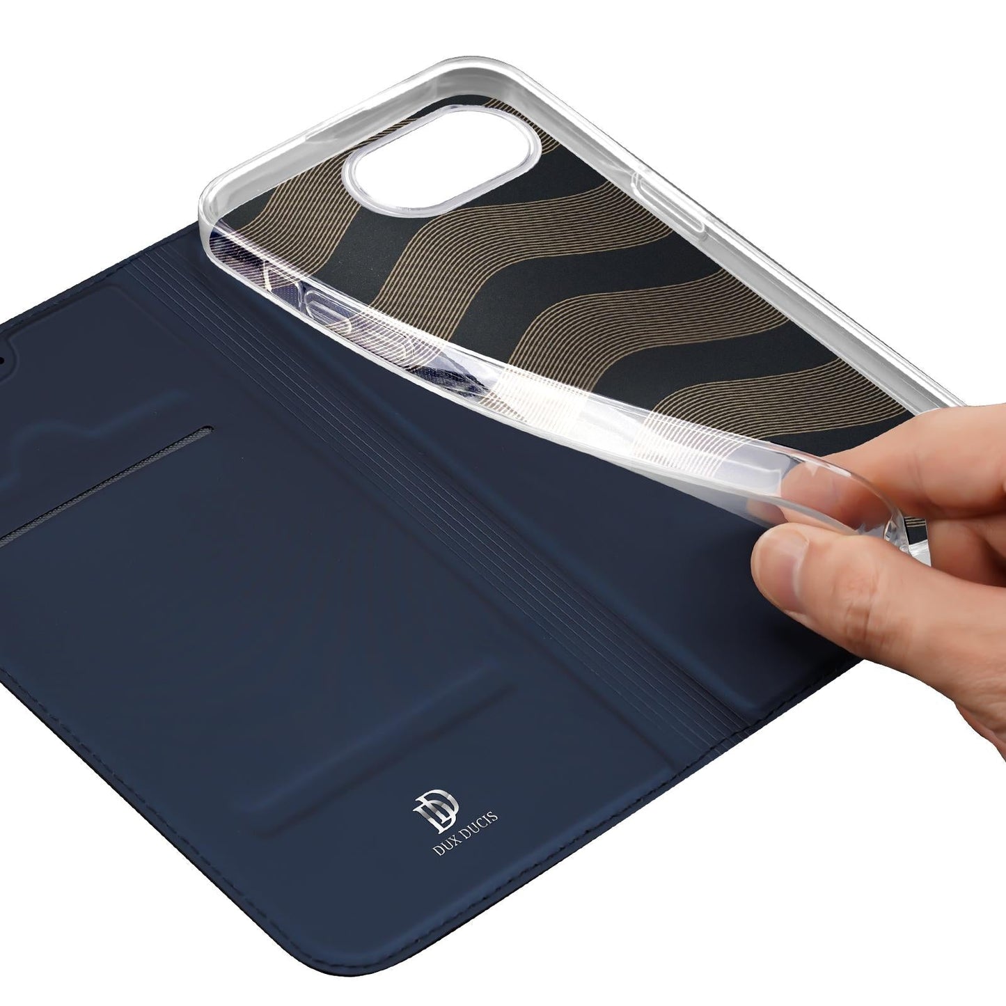 For iPhone 16e DUX DUCIS Skin Pro Series Flip Leather Phone Case(Blue)