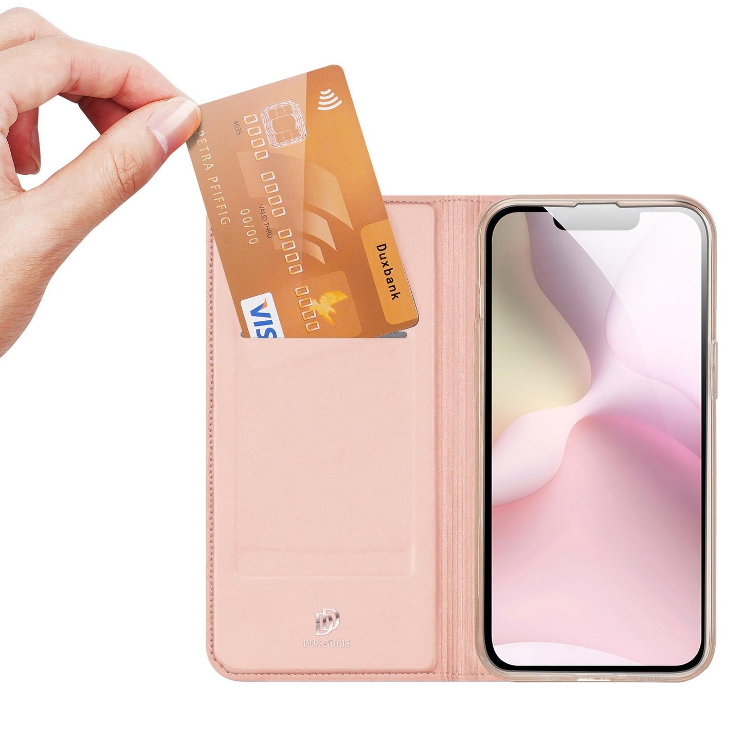 For iPhone 16e DUX DUCIS Skin Pro Series Flip Leather Phone Case(Rose Gold)