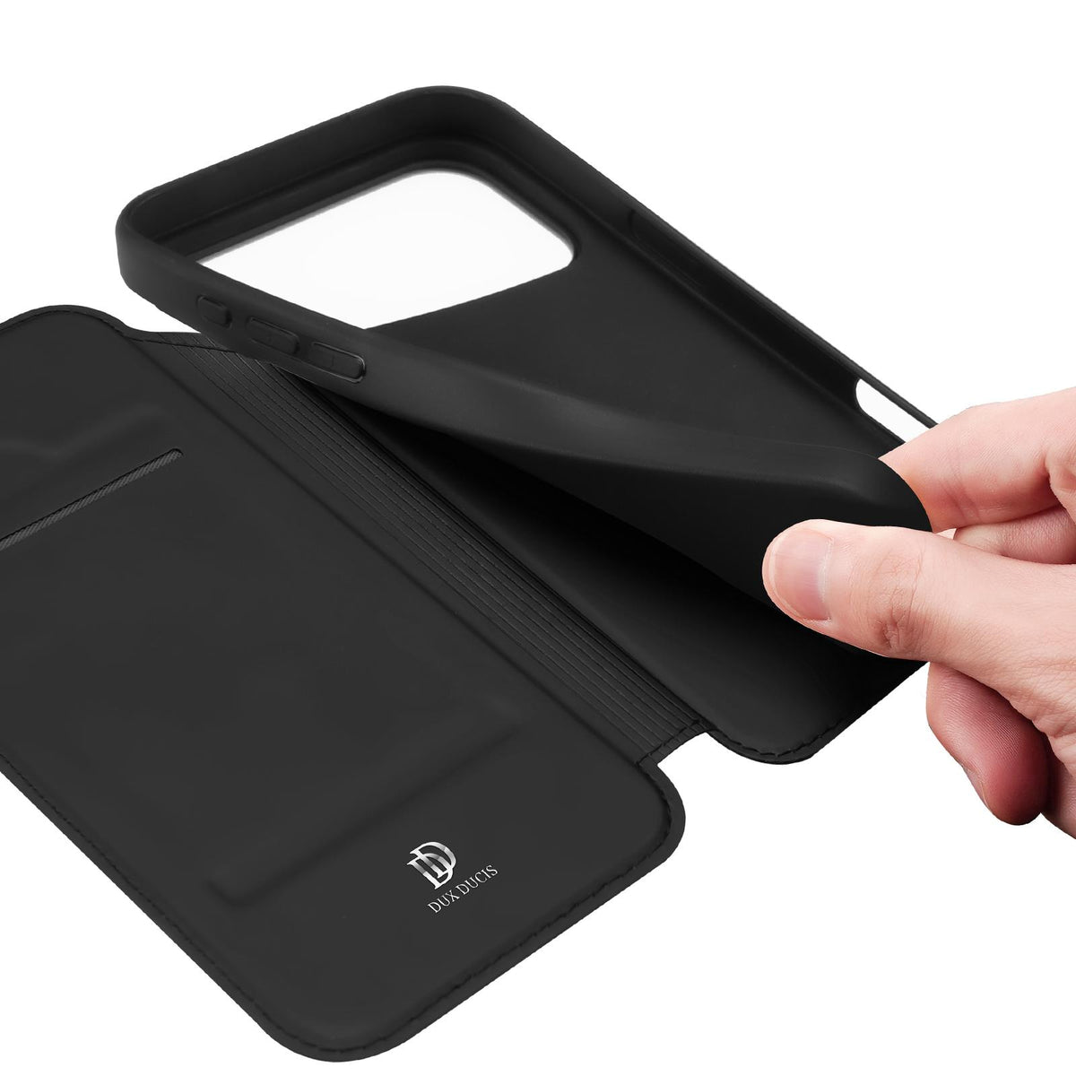 Compatible with iPhone 18 Pro Max DUX DUCIS Skin Pro Series Flip Leather Phone Case - Black