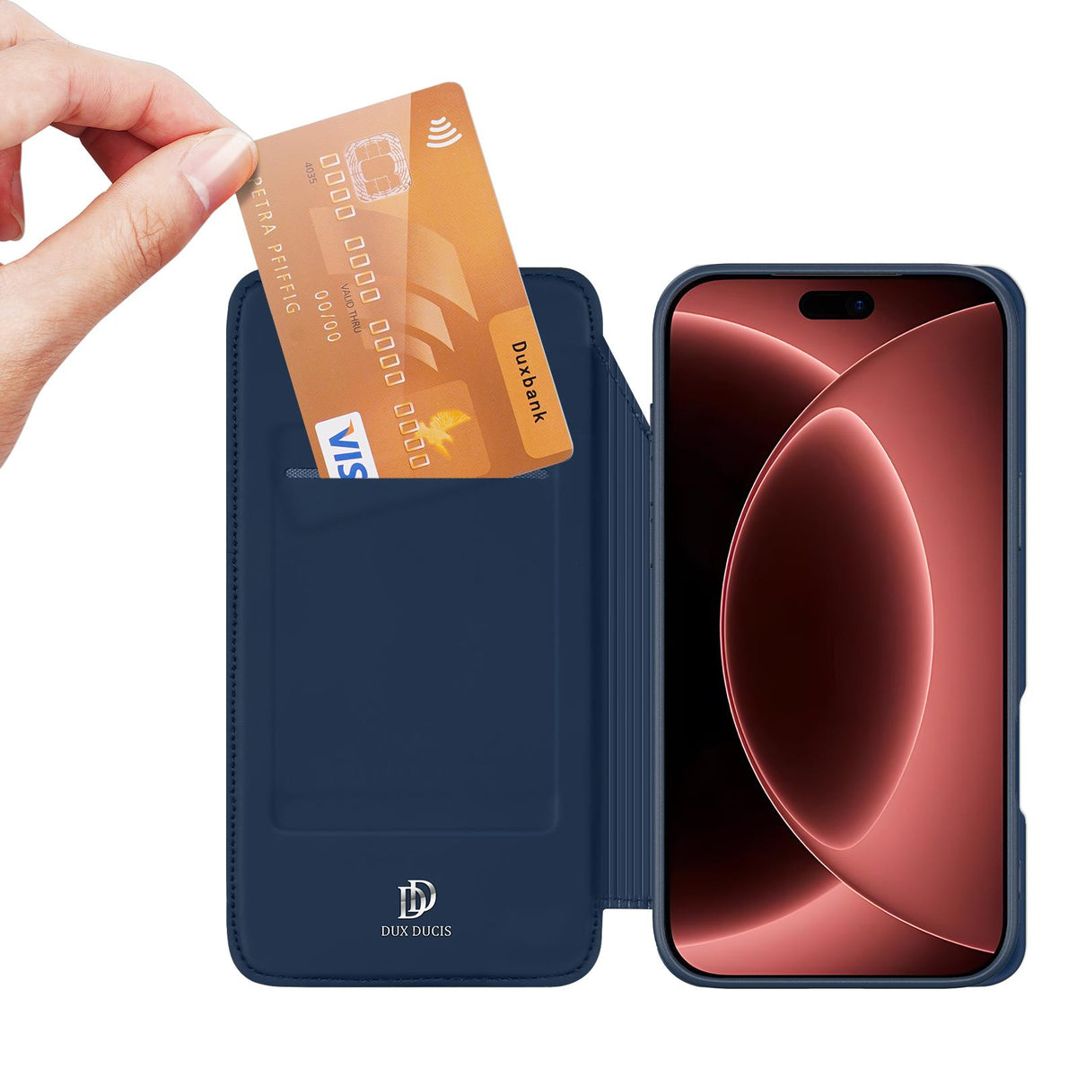 Compatible with iPhone 18 Pro Max DUX DUCIS Skin Pro Series Flip Leather Phone Case - Blue